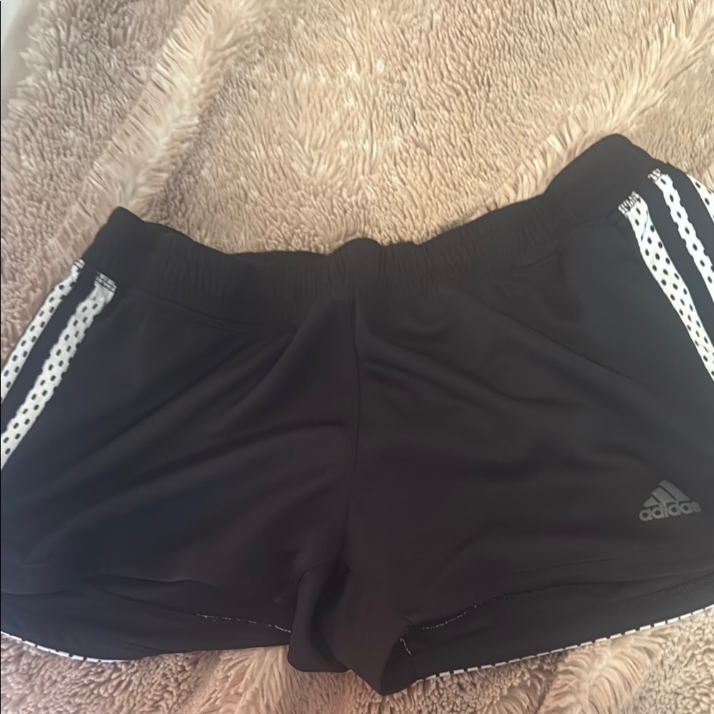 Adidas Black Athletic Shorts with Iconic Stripes
